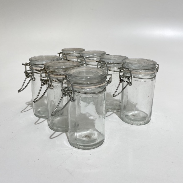 STORAGE JAR, Glass w Wire Clip Lid (Ex Small)